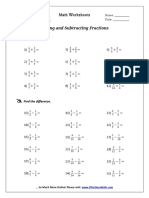 Adding and Subtracting Fractions: Find The Sum