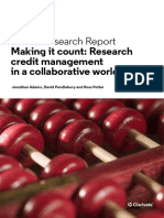 Global Research Report: Making It Count: Research Credit Management in A Collaborative World