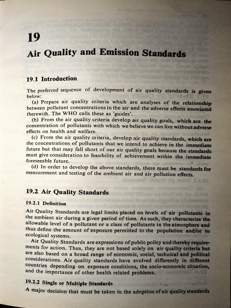 Air Quality and Emission Standards Overview | PDF | Air Pollution ...