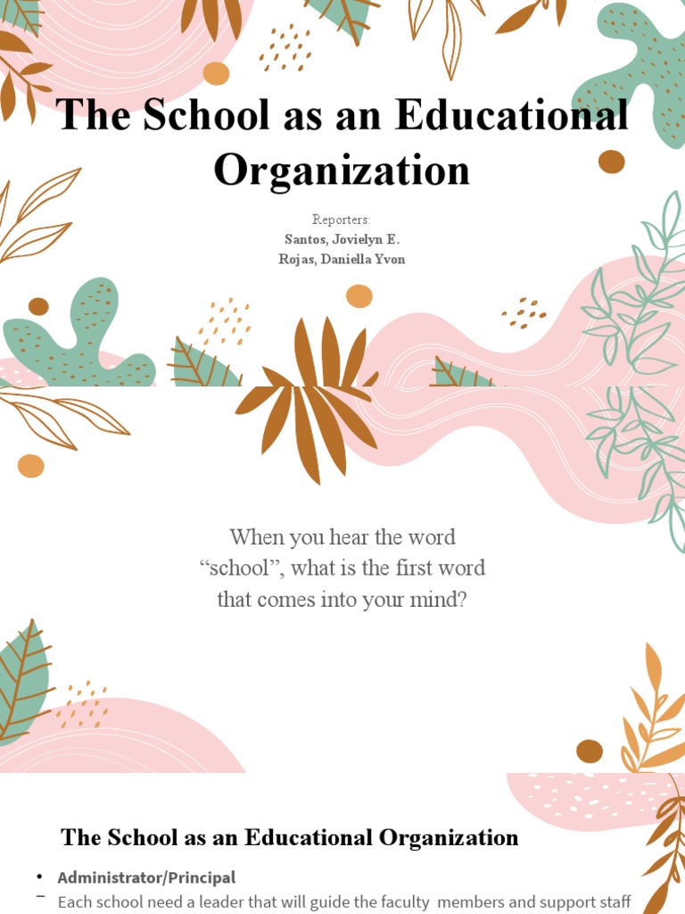 School as an Educational Organization | PDF | Teachers | Schools