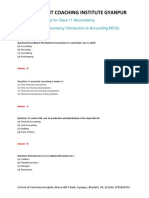 MCQs For Class 11 Accountancy