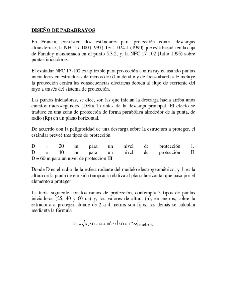 Diseño de Pararrayos-1 | PDF