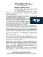 Comunicado A La Opinión Pública - (De Marzo Día Internacional de La Mujer