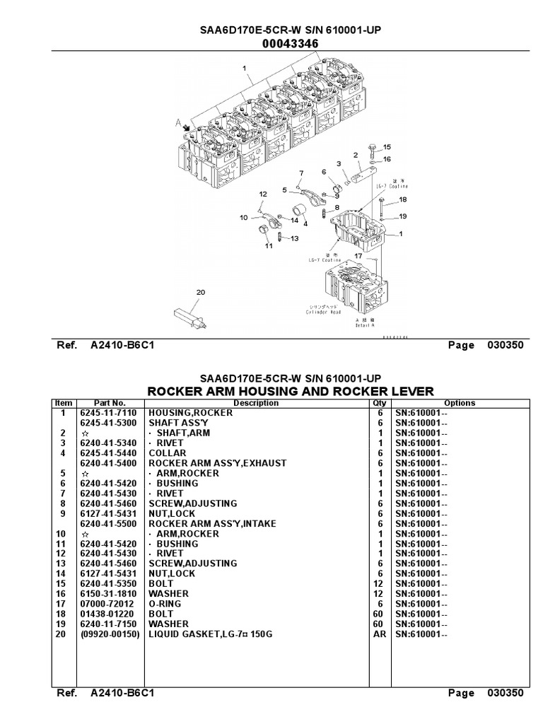 Rocker Arm Assembly Parts List | PDF | Screw | Machines