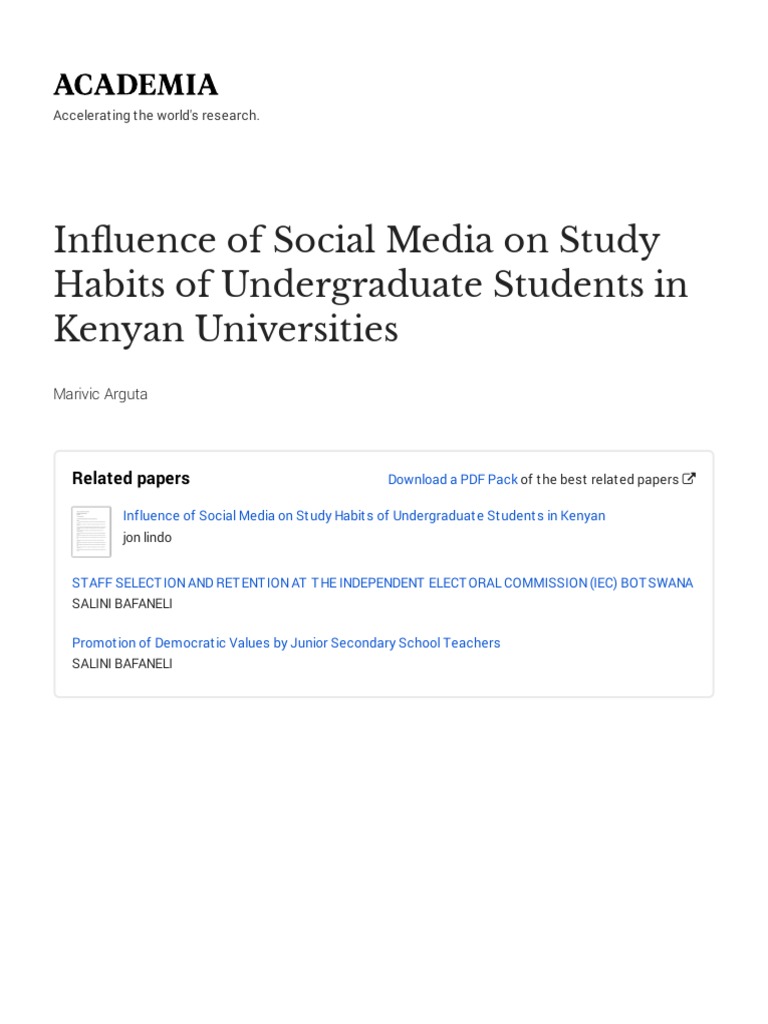Social Media's Impact on Kenyan Students | PDF | Social Media | Popular ...