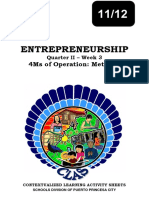 Entrepreneurship: 4Ms of Operation: Methods