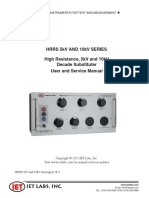 Hrrs 5Kv and 10Kv Series High Resistance, 5kV and 10kV Decade Substituter User and Service Manual
