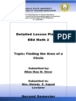 Detailed Lesson Plan in Eed Math 2: Topic: Finding The Area of A Circle