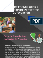 Presentacion Curso Formulacion y Evaluacion de Proyectos