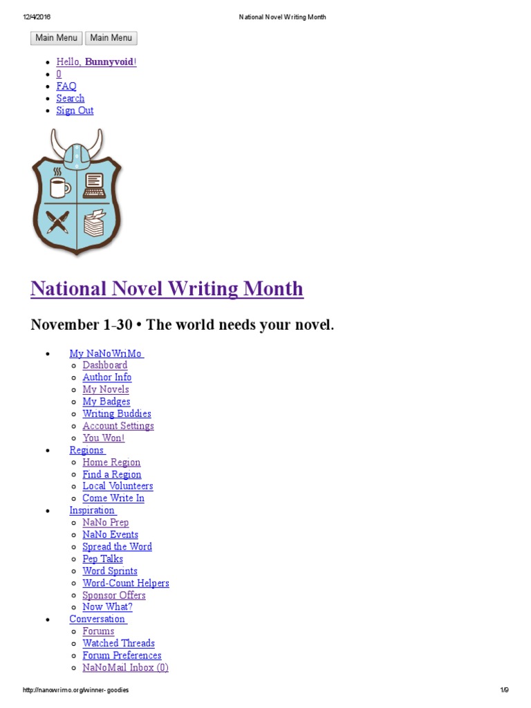 Nanowrimo Winner Prizes PDF Evernote Communication