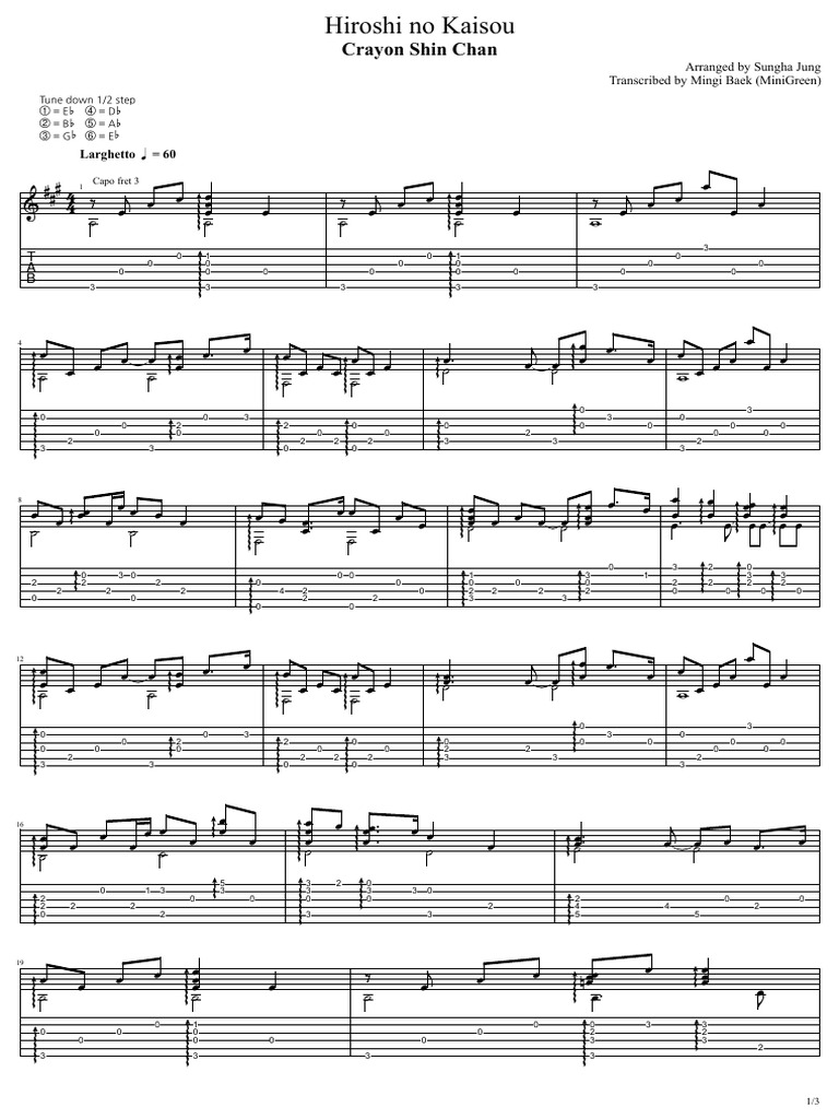 PDF) Sungha Jung - Hiroshi No Kaisou | PDF