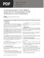 A Demonstration of The L Tex 2 Class File For Proceedings of The Institution of Civil Engineers