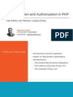Authentication and Authorization in PHP: The Impact of Privacy Legislation