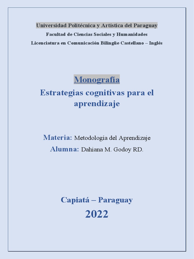Estrategias Cognitivas para el Aprendizaje | PDF | Aprendizaje | Memoria