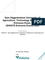 Sam Higginbottom University of Agriculture, Technology & Sciences Entrance Exam (SHIATS Entrance Exam) 2020