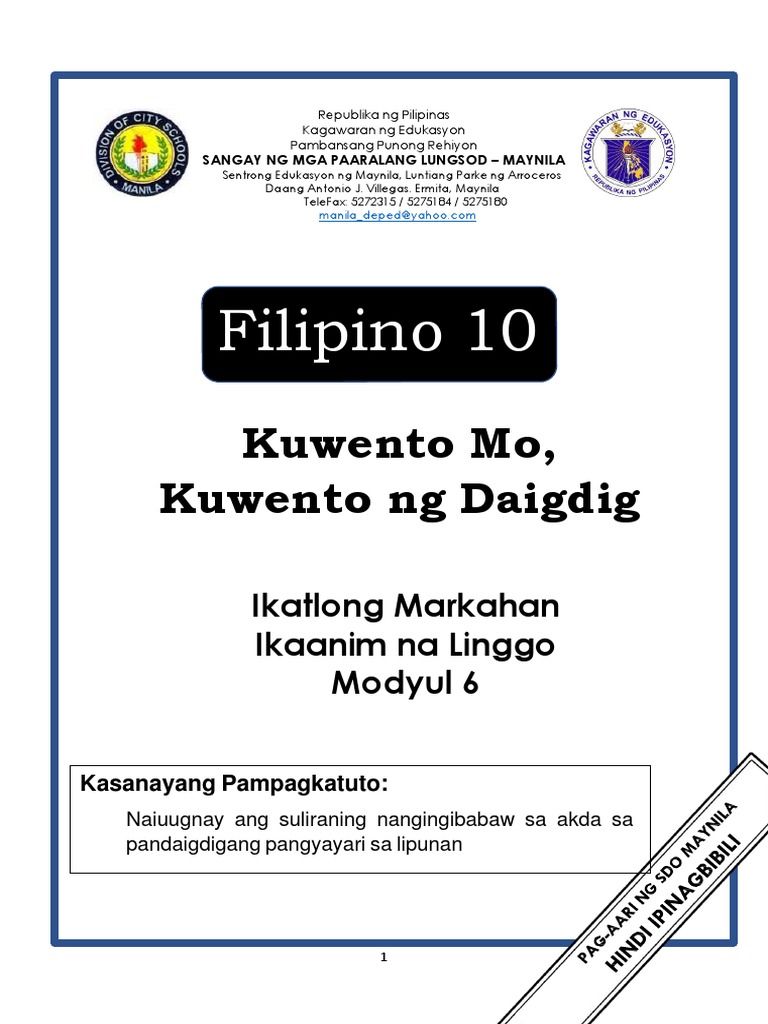 Filipino 10 q3 mod6 division slem no key to correction pdf