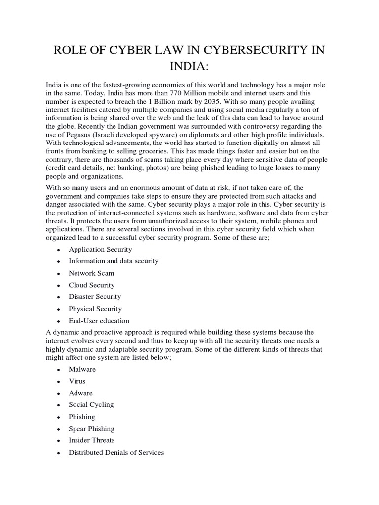 Cybersecurity Laws in India | PDF | Security | Computer Security