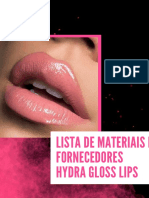 Lista de materiais e fornecedores para gloss labial