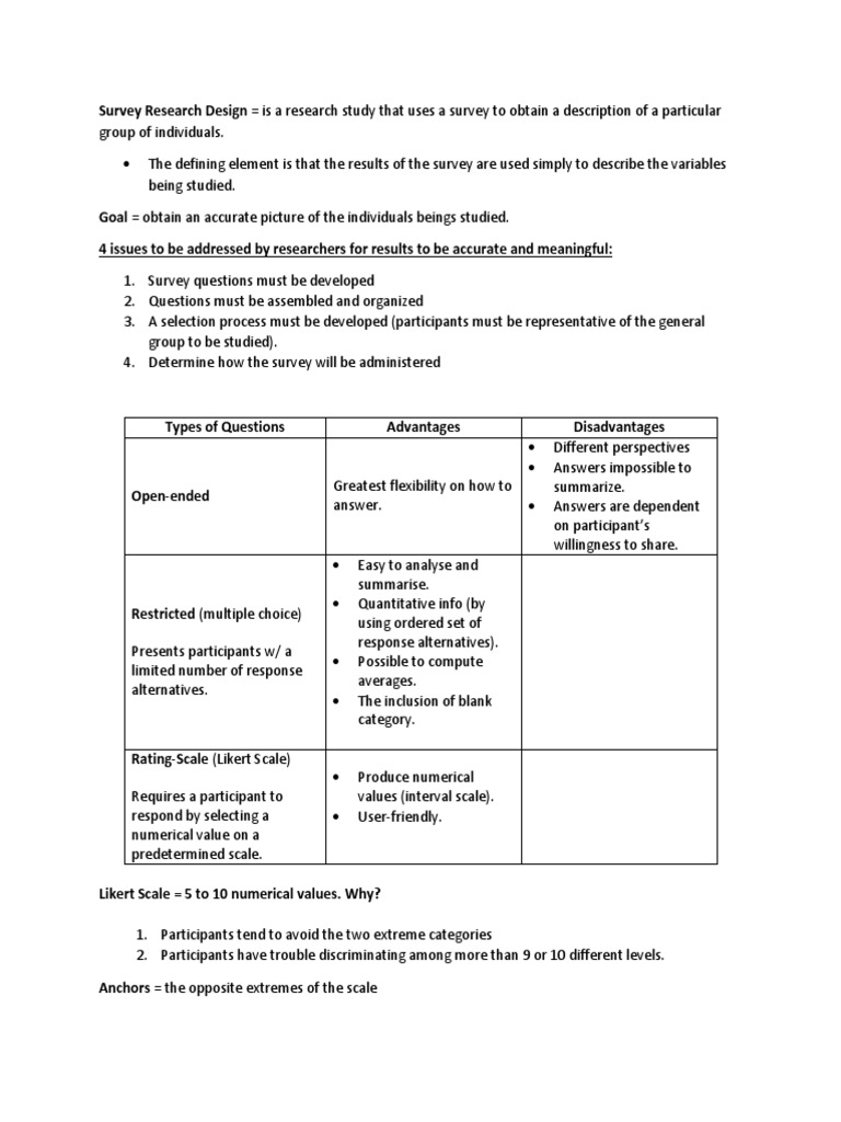 research survey design pdf