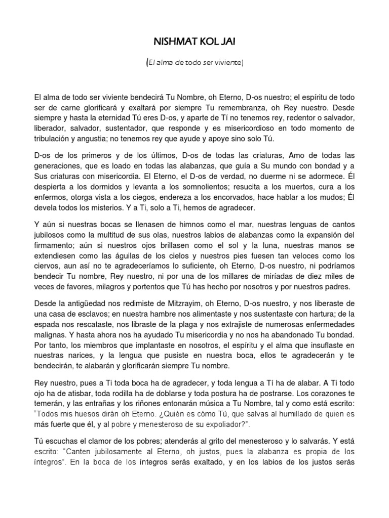 Nishmat kol jai pdf musica religiosa creencia religiosa y doctrina