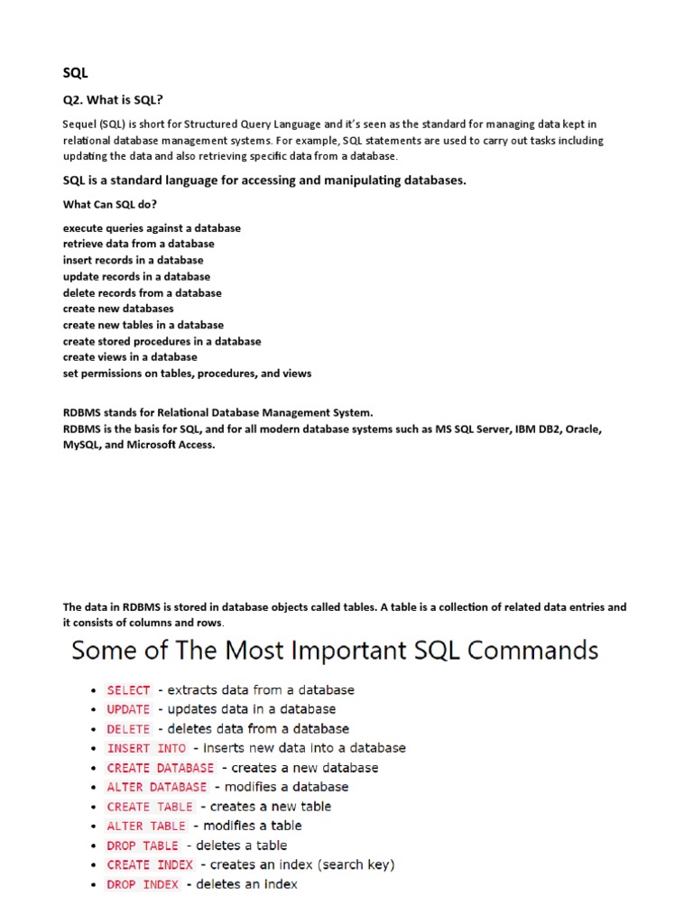 SQL Commands | PDF | Databases | Sql