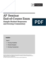 AP Seminar End-of-Course Exam: Sample Student Responses and Scoring Commentary