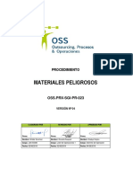 OSS - PRX-SGI-PR-023 Materiales Peligrosos