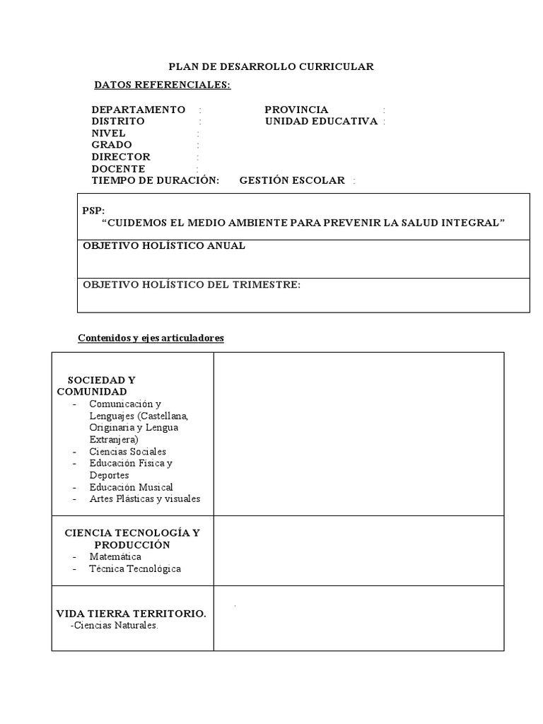 Plan de Desarrollo Curricular | Descargar gratis PDF | Bolivia | Ritmo
