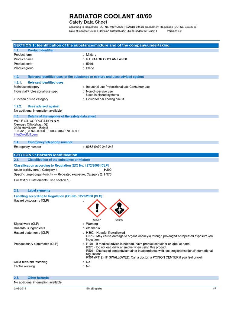 Msds 5019 Neutraal en 20160202 | PDF