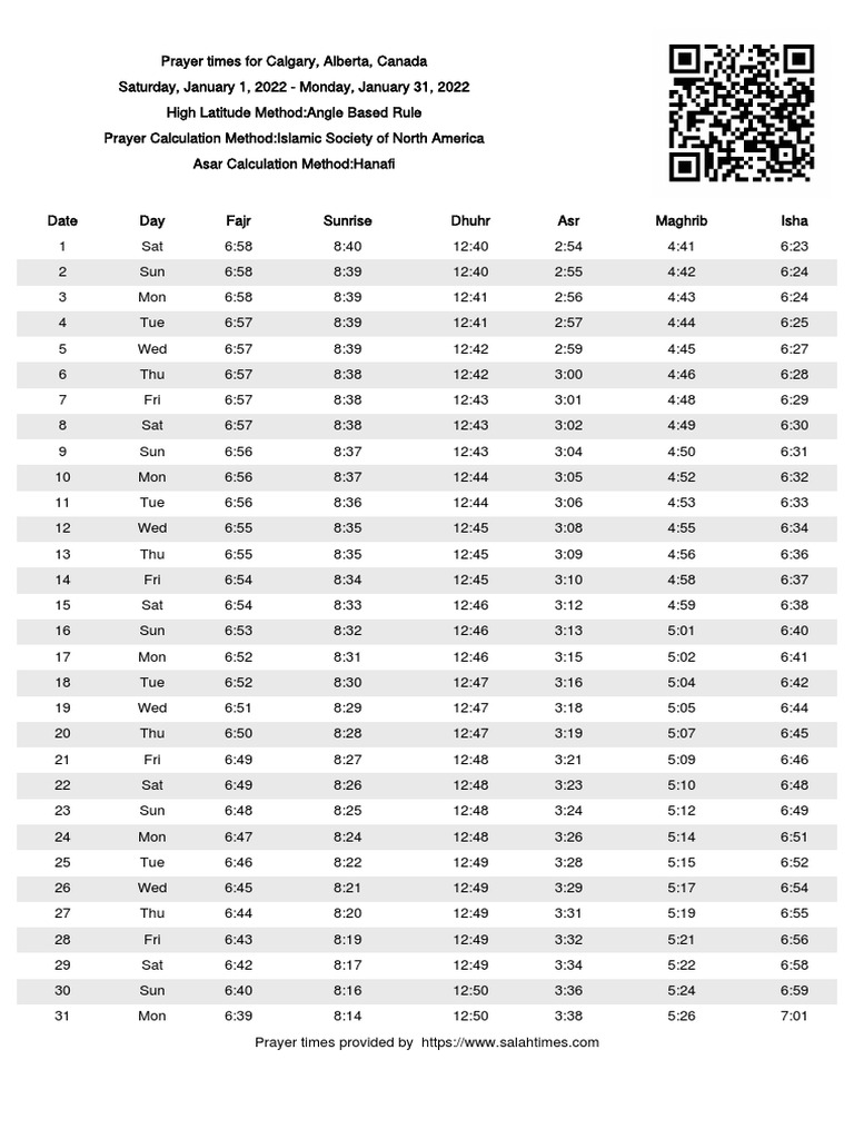 Calgary Prayer Times PDF Abrahamic Religions Islamic Fundamentalism