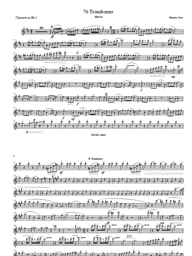76 Trombones Clarinet in BB 1 | PDF