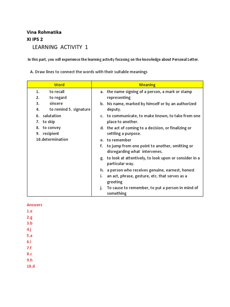 Understanding Personal Letters | PDF