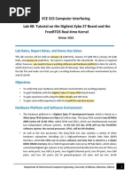 Ece 315 Computer Interfacing Lab #0: Tutorial On The Digilent Zybo Z7 Board and The Freertos Real-Time Kernel