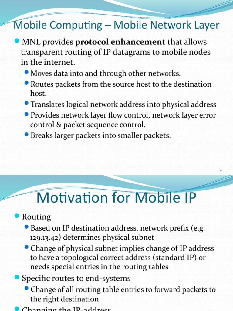 Mobile Ip Network Layer Protocols Pdf Routing Computer Network