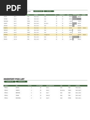 INVENTORY LIST