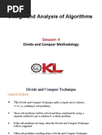 Design and Analysis of Algorithms: Divide and Conquer Methodology