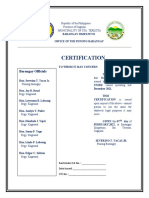 Certification: Barangay Officials