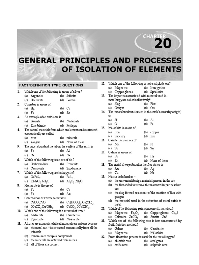 General Principles and Processes of Isolation of Elements | PDF | Iron ...