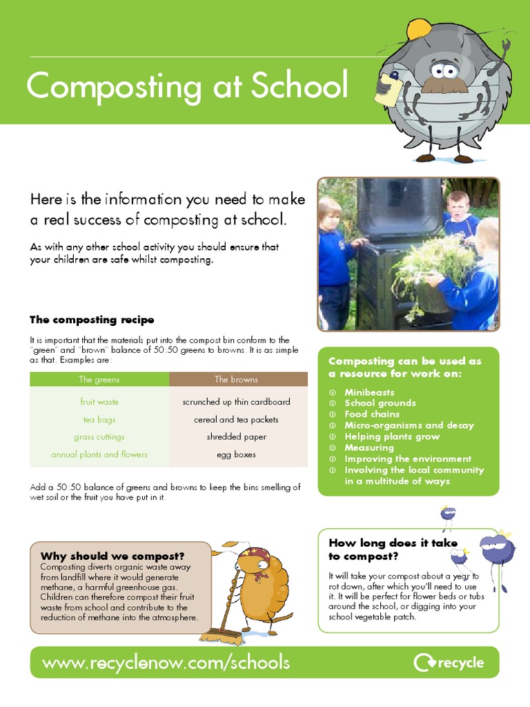 Compost at School Guide Recycle Now PDF Compost Natural Environment