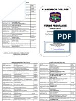 Clarendon College Calendar Programme 2021-2022