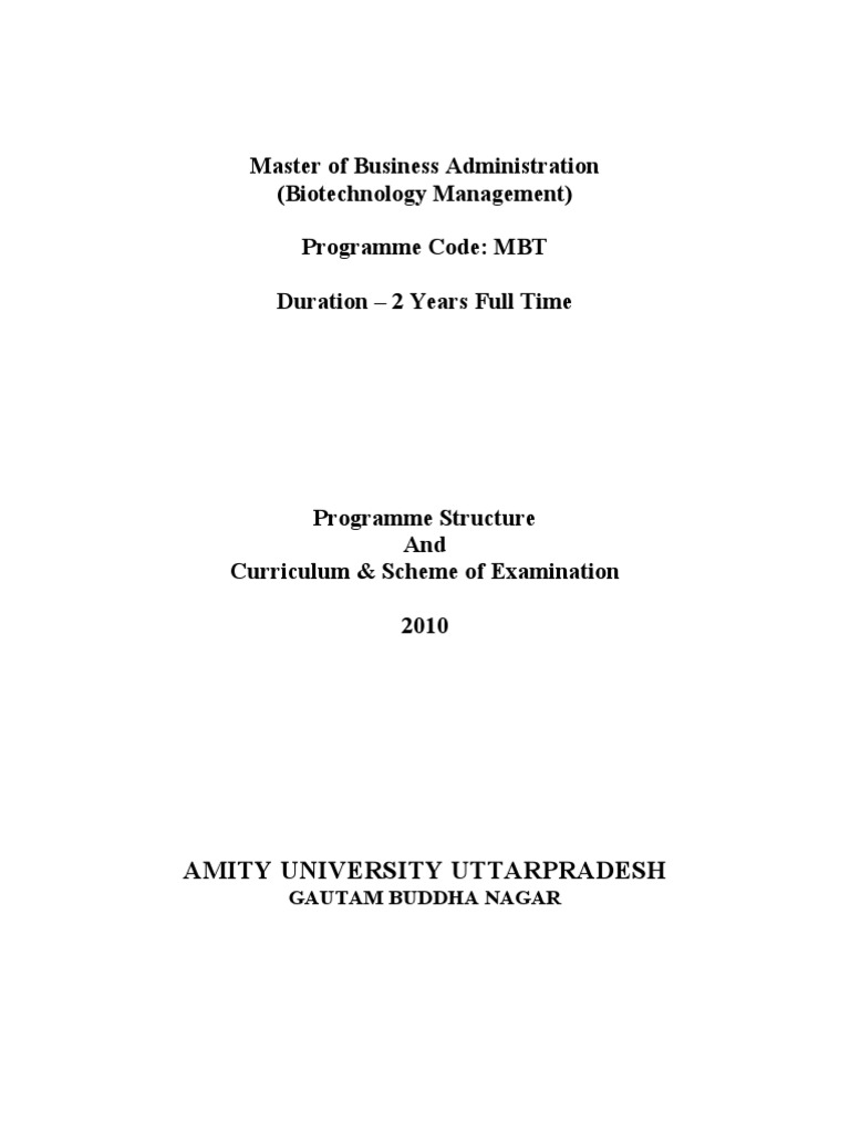 MBA Biotechnology | PDF | Bioinformatics | Marketing