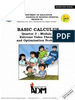Basic Calculus: Quarter 3 - Module 6 Extreme Value Theorem and Optimization Problems