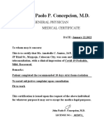 John Paolo P. Concepcion, M.D.: General Physician Medical Certificate