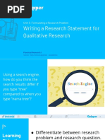 Research Statement For Qualitative Research