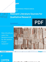 Relevant Literature Sources For Qualitative Research