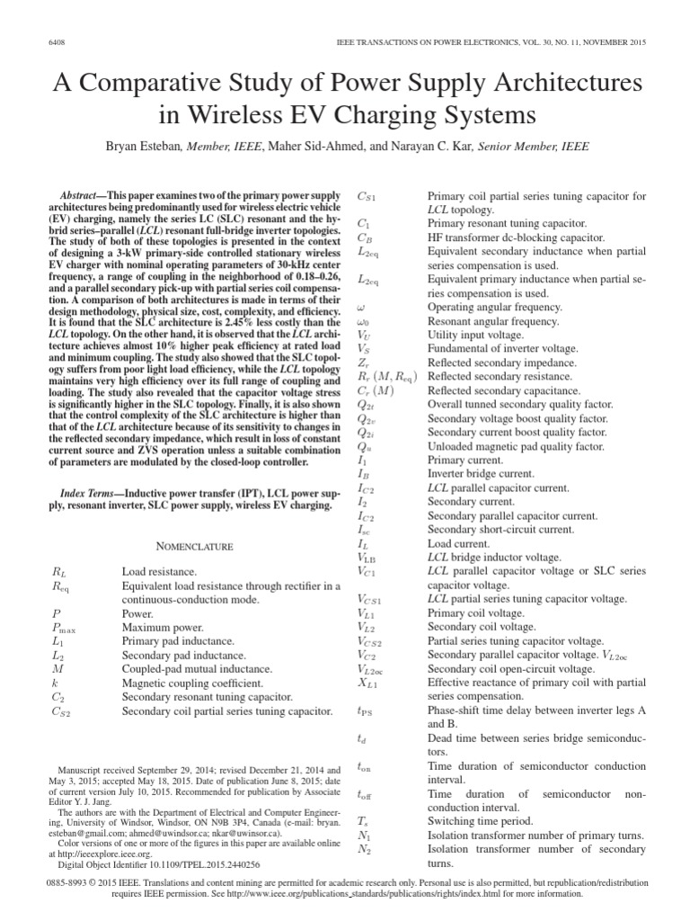 A Comparative Study of Power Supply Architectures in Wireless EV ...