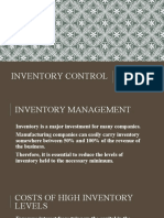 Inventory Control: Working Capital Management