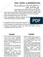 TARJAMAH, TAFSIR, TAKWIL, & HERMENEUTIKA