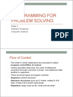 Programming For Problem Solving: Flow of Control
