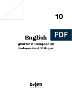 English: Quarter 3 Compose An Independent Critique
